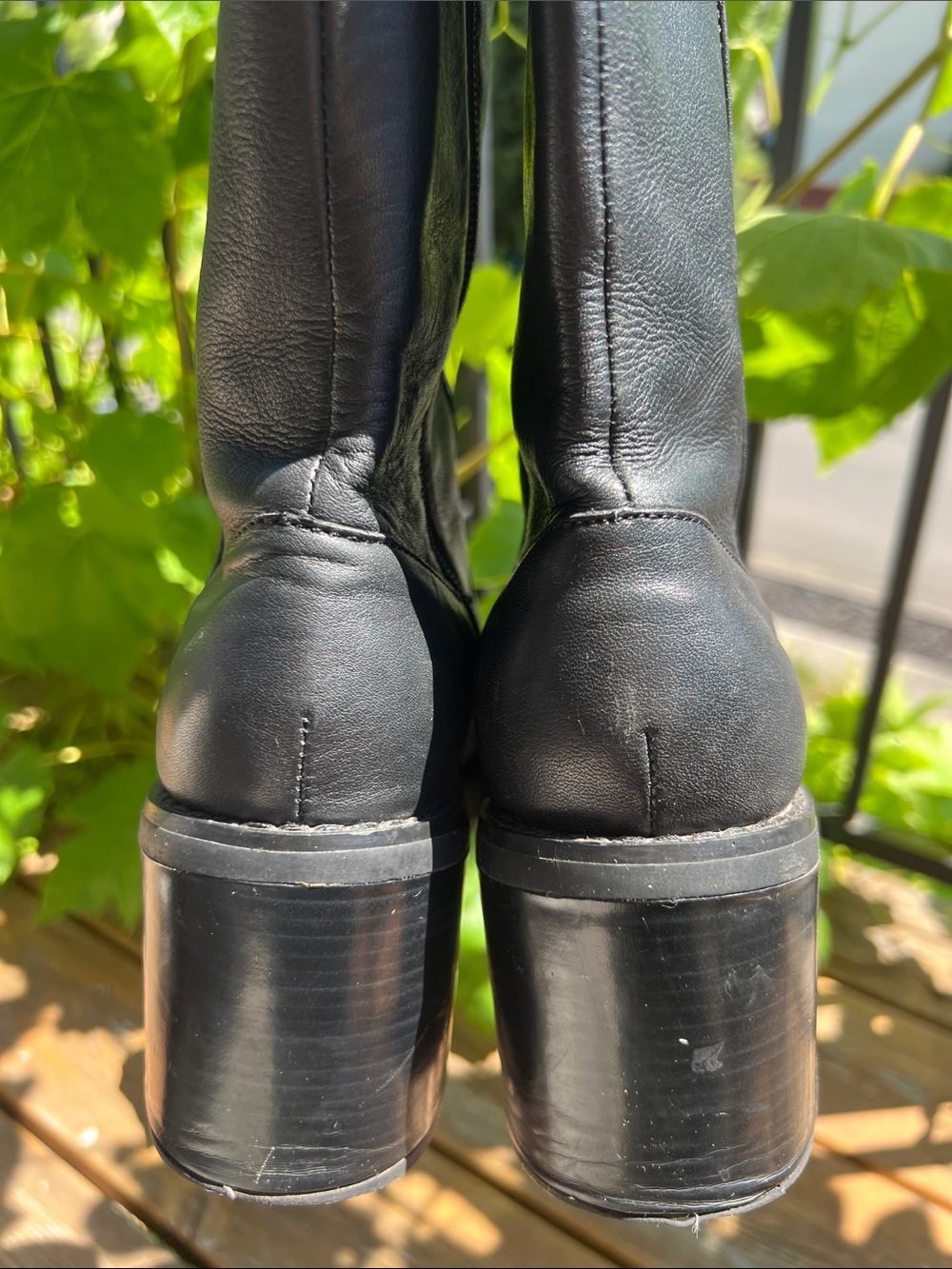 Candie's Black Mid-Calf Platform Heeled Boots - Picture 6 of 15